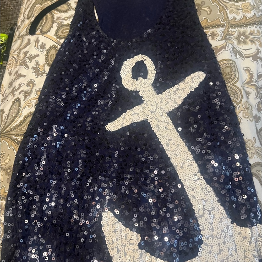 J. Crew Navy sequin Top
